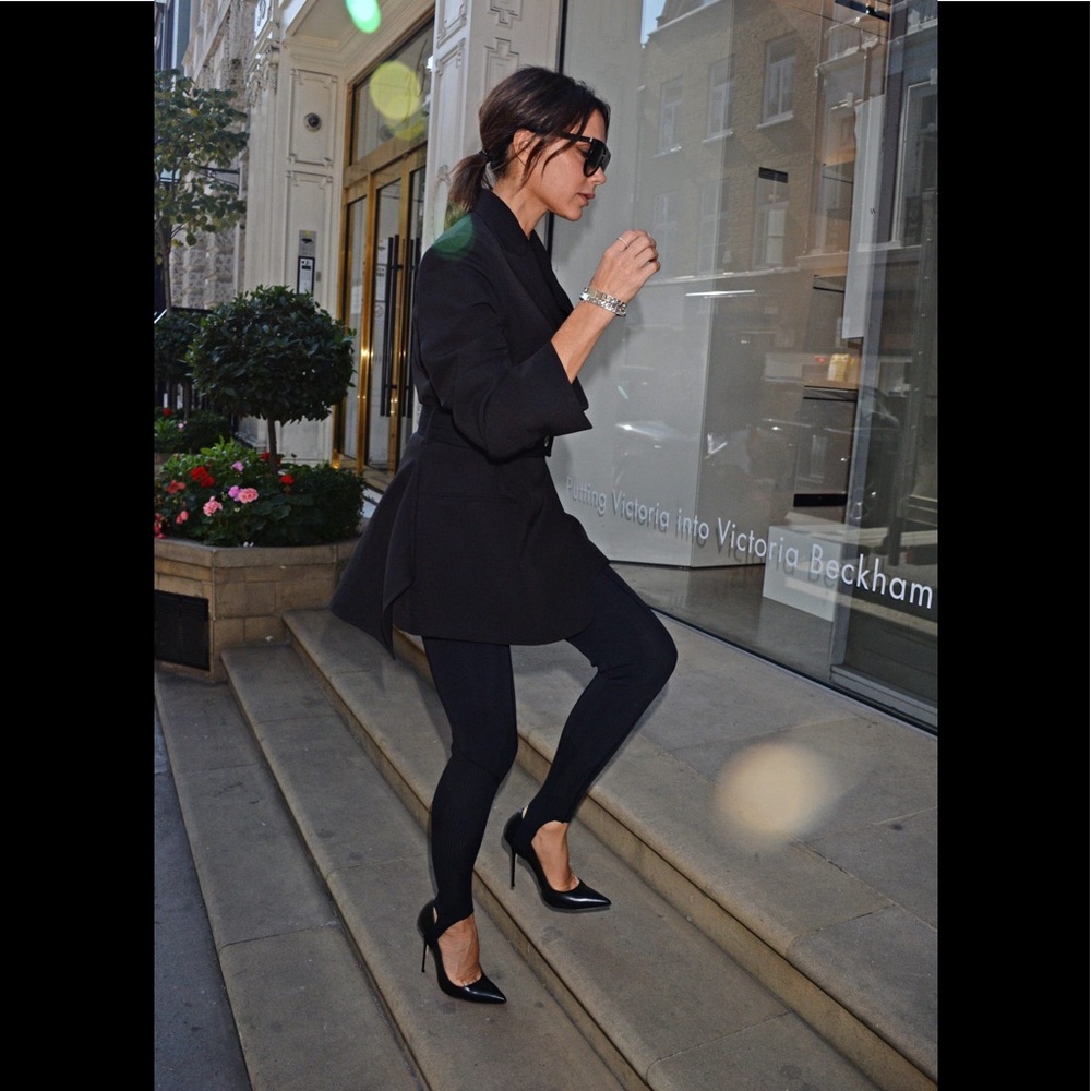 Victoria Beckham high waist rib stirrup leggings